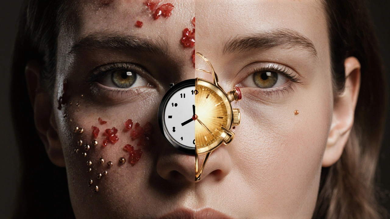 Dvě verze obličeje: jedna po špatné péči, druhá po správné regeneraci.