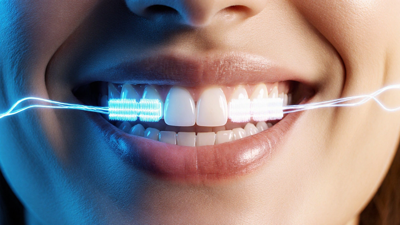 Zdravý úsměv přecházející z nemocného do zdravého stavu