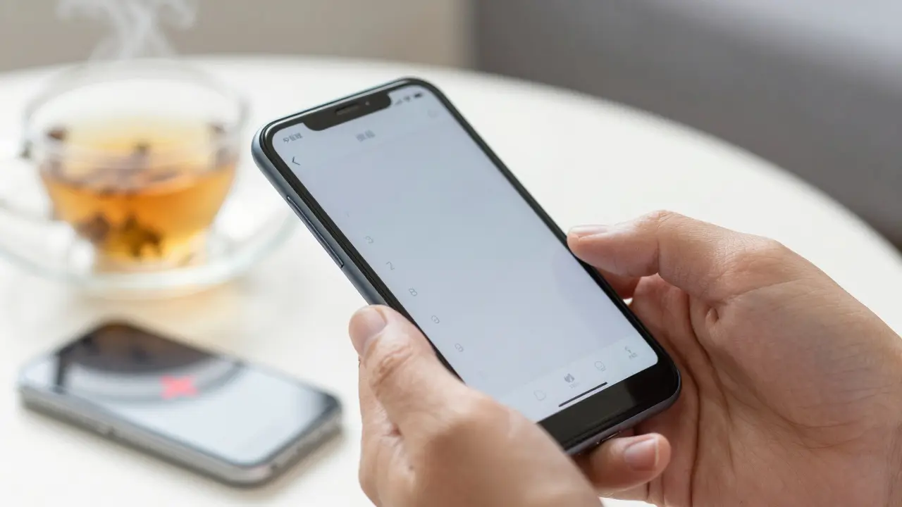 Ruka volající lékařskou poradnu z telefonu doma