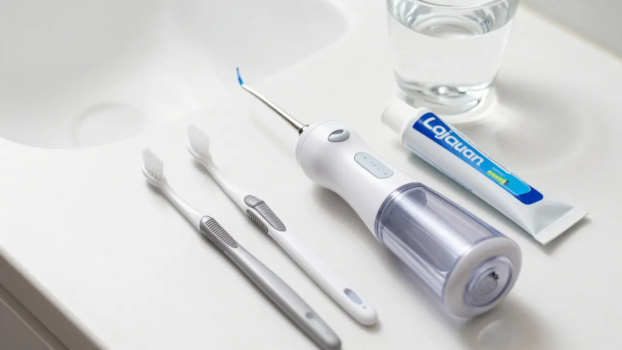 Nástroje pro hygienu s rovnátky: kartáček a irrigátor