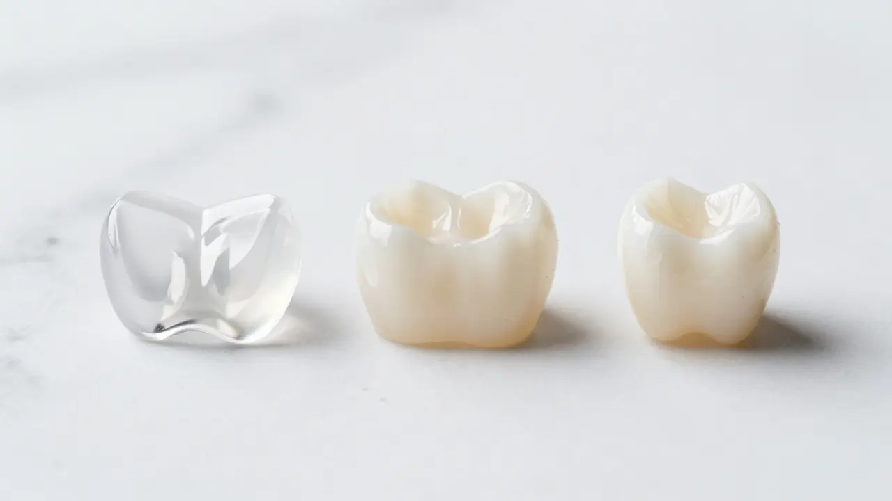 Srovnání materiálů nalepovacích zubů: plast, kompozit a keramika