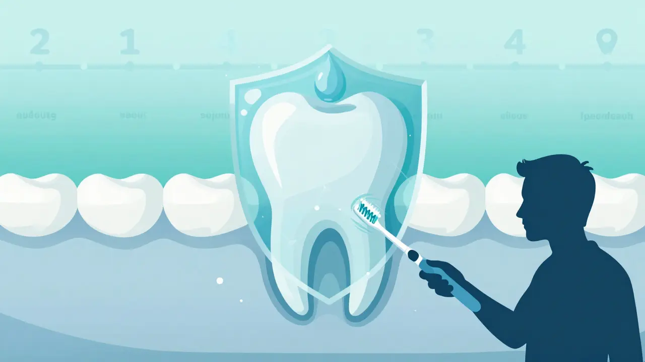 Conceptual art of daily home care protecting tooth roots from tartar