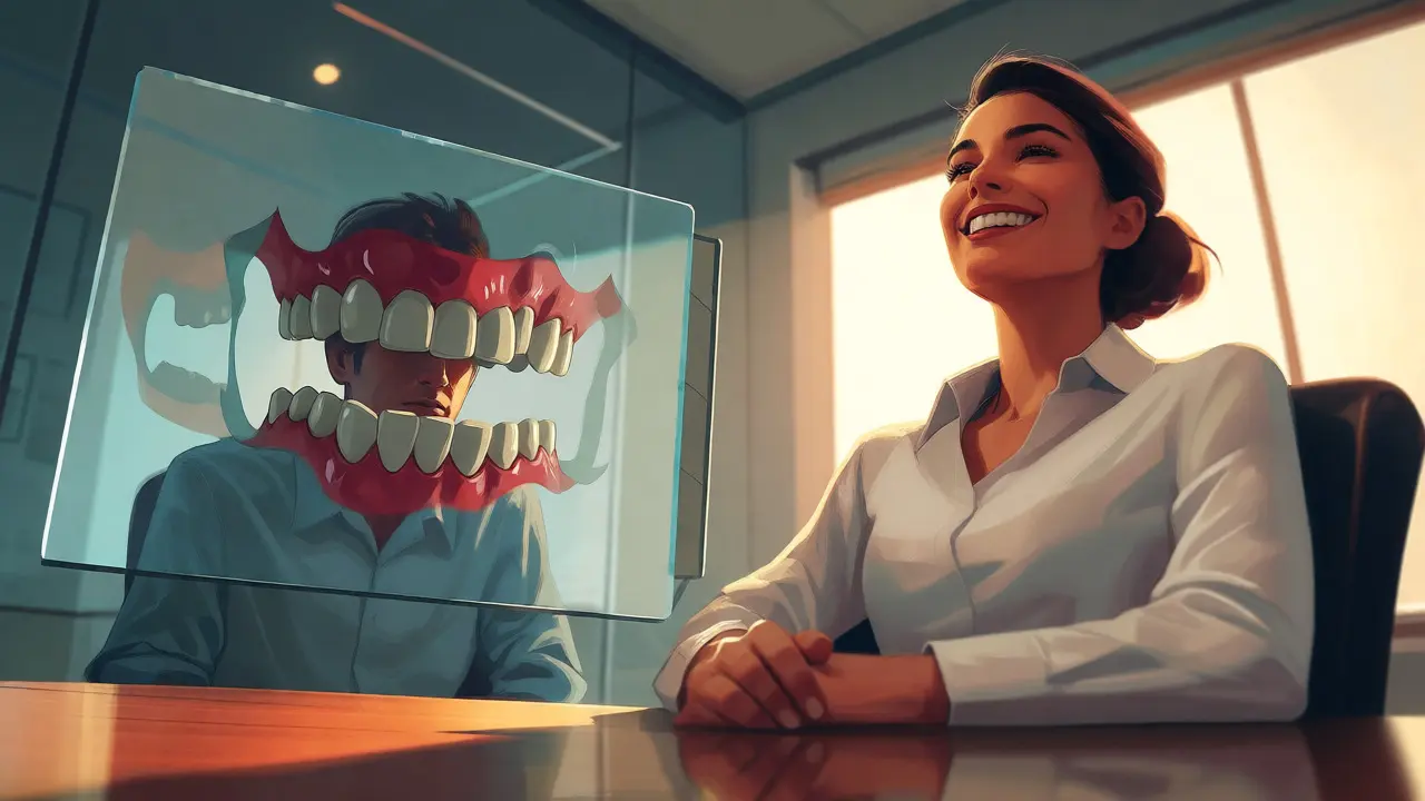 Konceptuální ilustrace bariéry zubů v pracovním prostředí